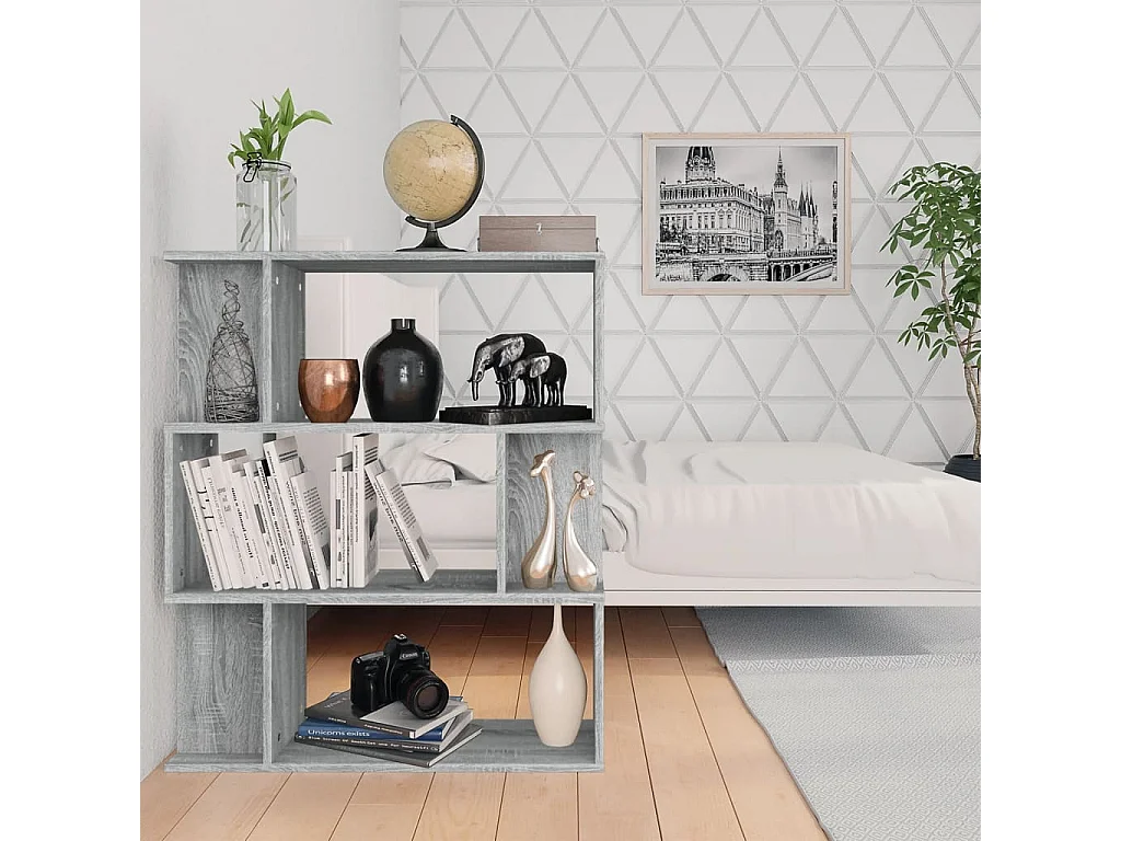 Bibliothèque/Cloison Sonoma gris 80x24x96 cm Bois d'ingénierie