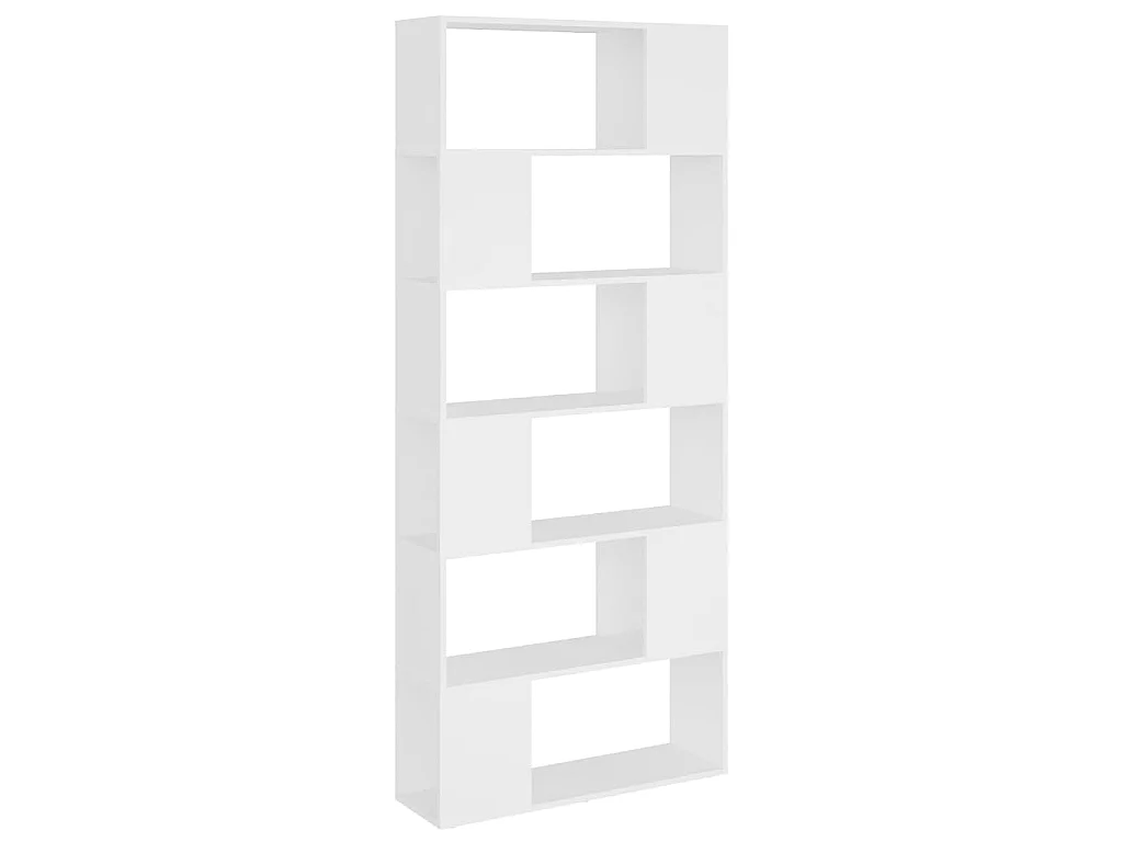 Librería separador madera contrachapada blanco 80x24x186 cm