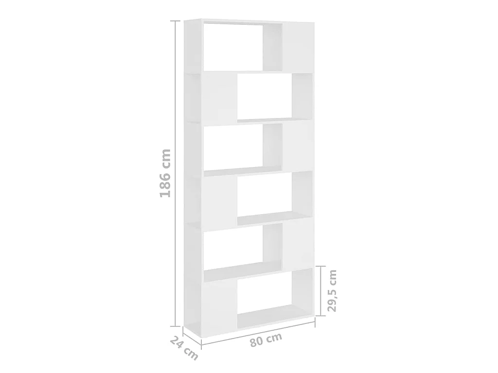Librería separador madera contrachapada blanco 80x24x186 cm