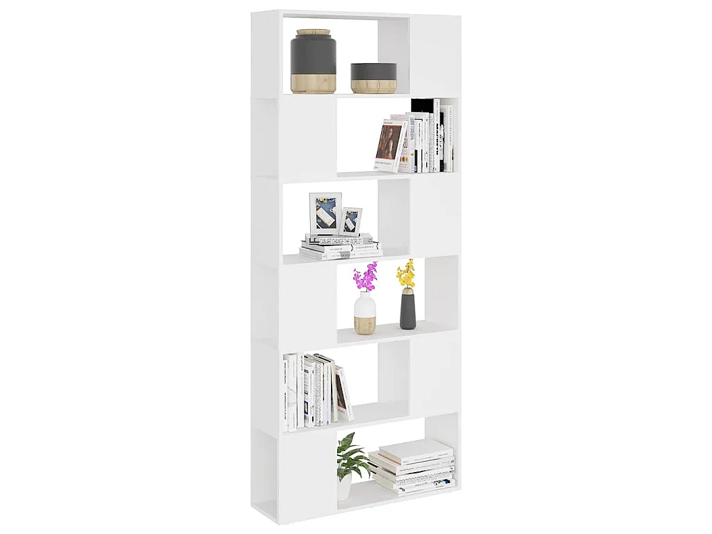 Bibliothèque/Séparateur de pièce Blanc Bois d'ingénierie