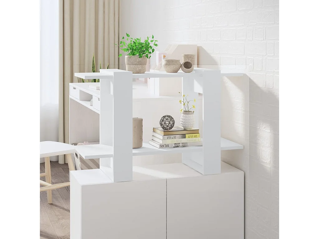 Boekenkast/kamerscherm 80x30x51 cm wit