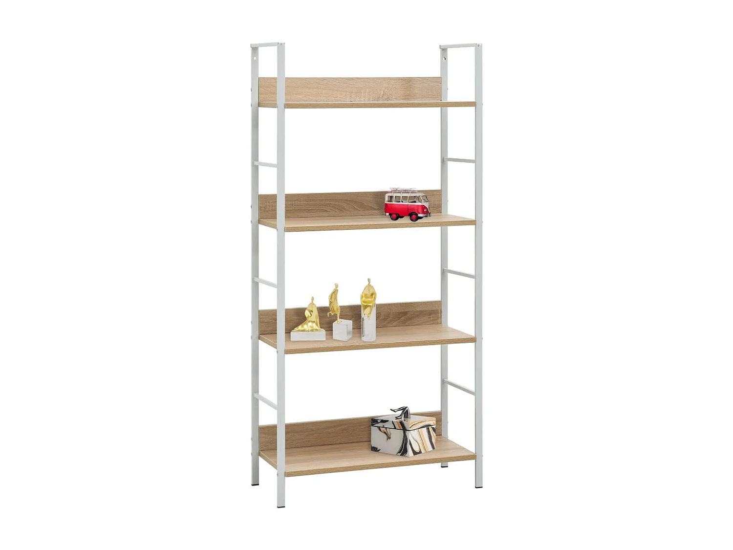 Bibliothèque à 4 niveaux chêne 60x27,6x124,5 cm bois ingénierie