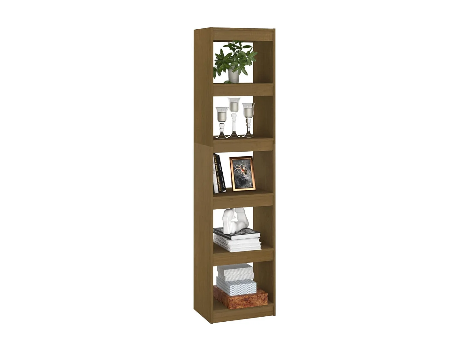 Boekenkast / kamerscherm 40x30x167,5 cm grenenhout honingbruin