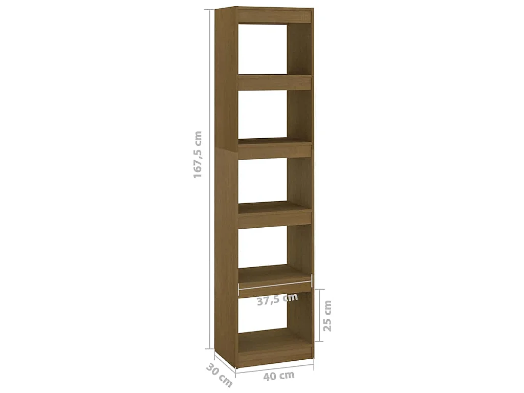 Bibliothèque/Séparateur de pièce Marron miel 40x30x167,5 cm Pin