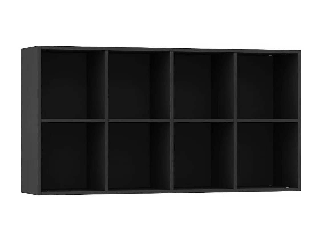 Bibliothèque/Buffet Noir 66x30x130 cm Bois d'ingénierie
