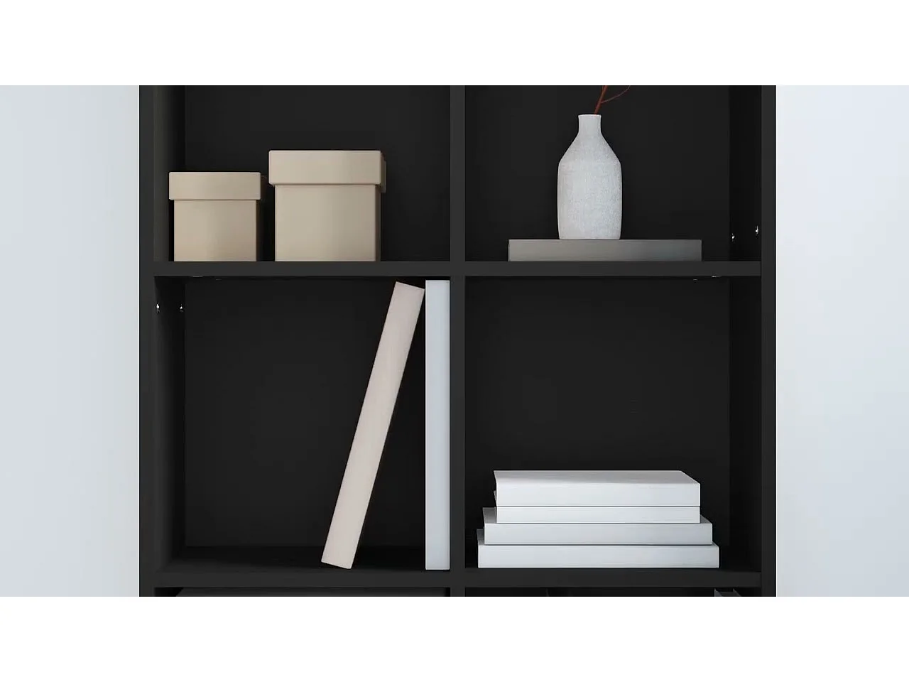 Boekenkast/dressoir 66x30x130 cm bewerkt hout zwart