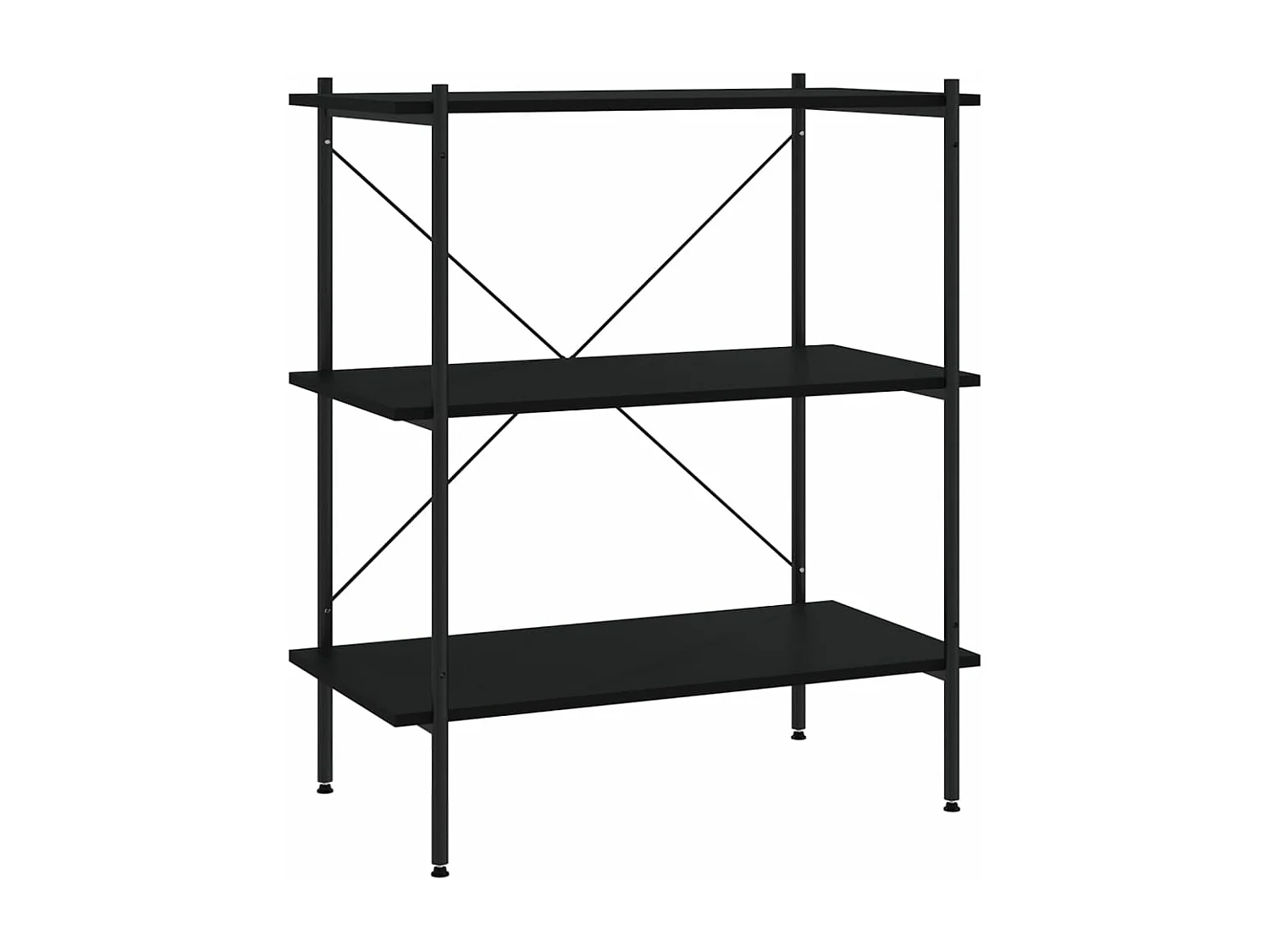 Opbergrek 3-laags 80x40x92 cm zwart