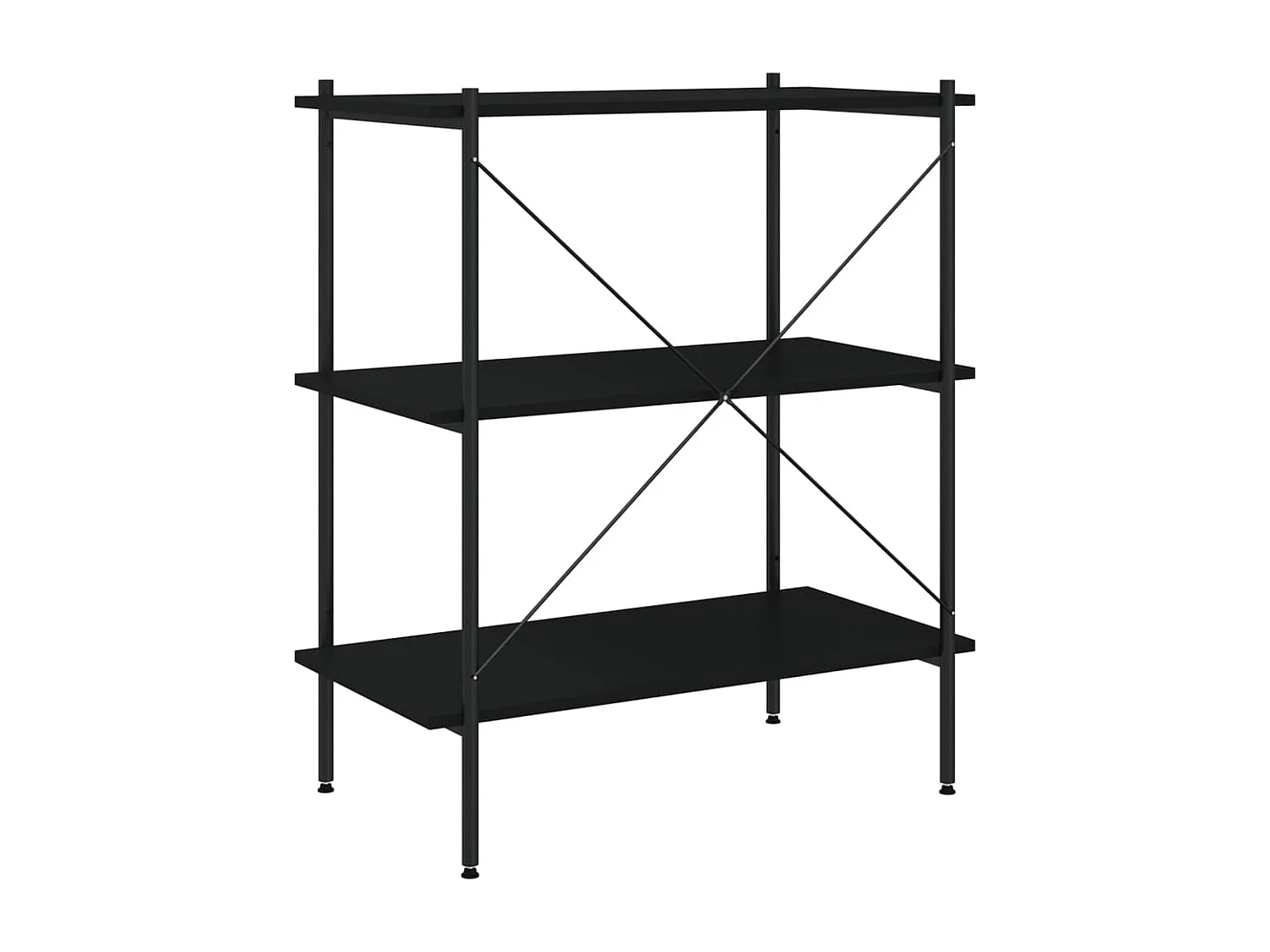 Opbergrek 3-laags 80x40x92 cm zwart