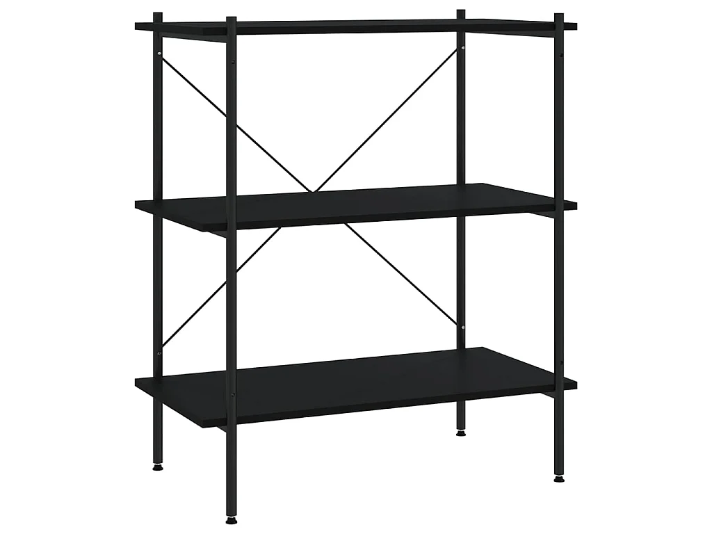 Unidade com 3 prateleiras 80x40x92 cm preto