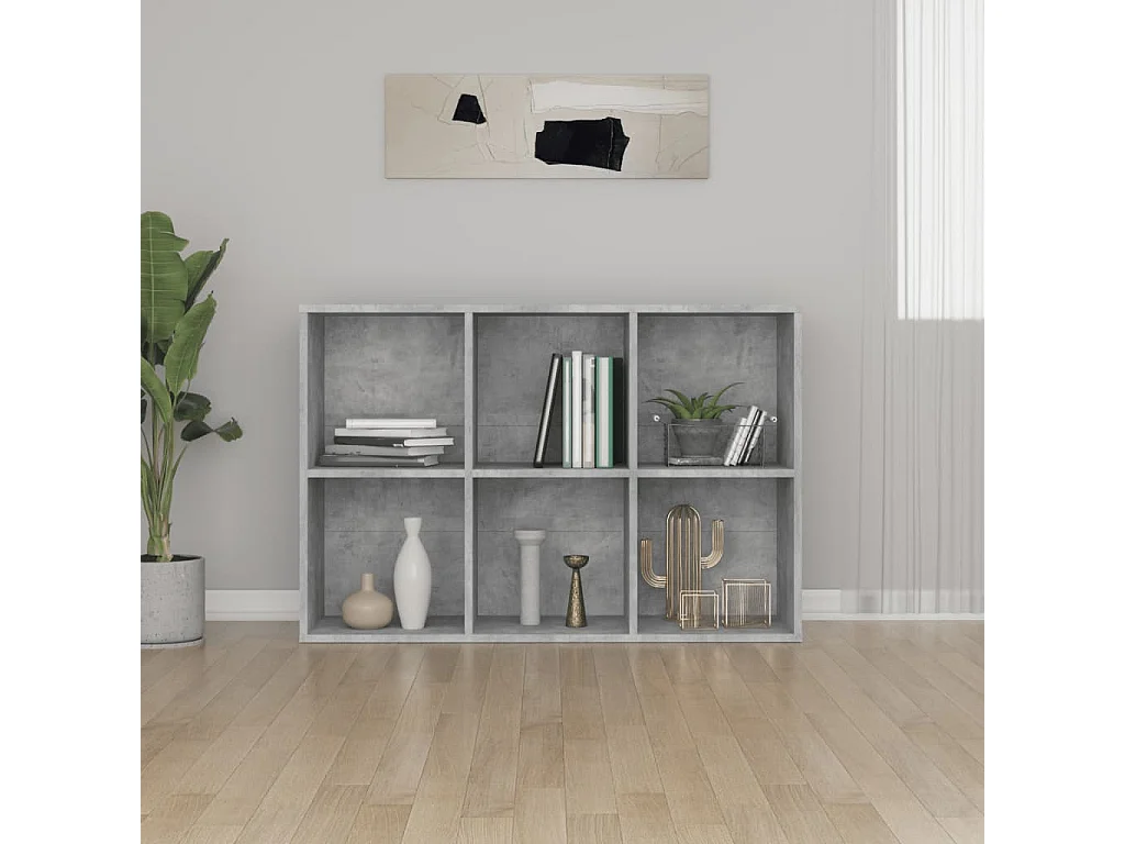 Bibliothèque/Buffet gris béton 66x30x98 cm bois d'ingénierie