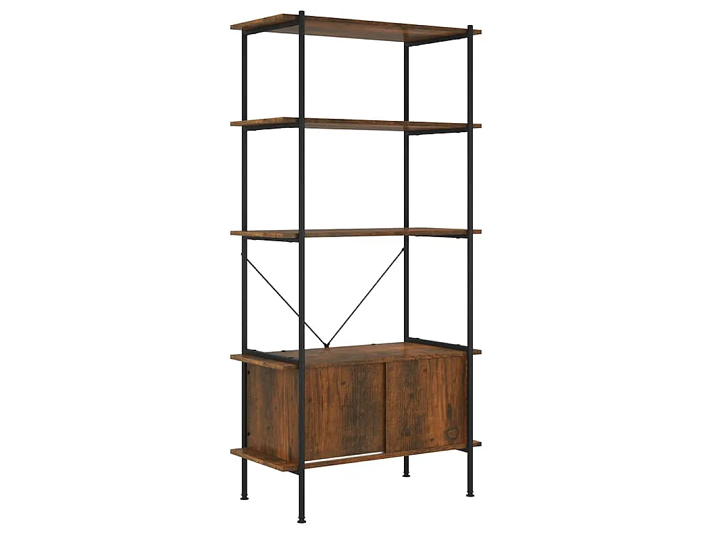 Étagère à 5 niveaux armoire 80x40x163cm Acier bois d'ingénierie