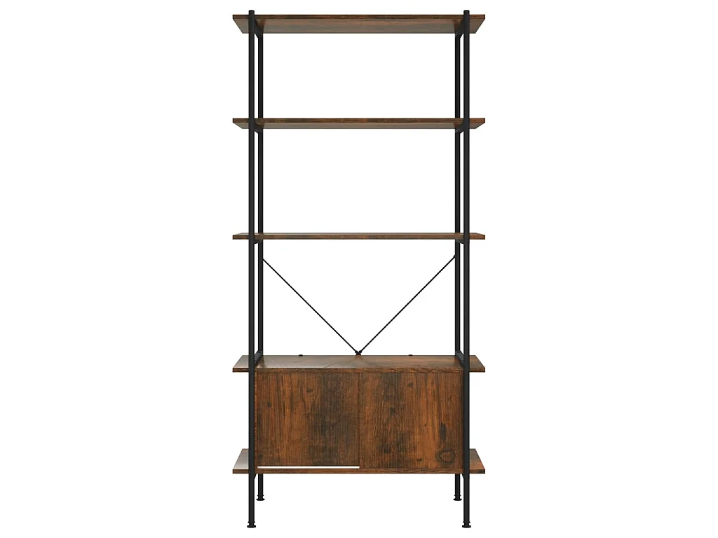 Étagère à 5 niveaux armoire 80x40x163cm Acier bois d'ingénierie