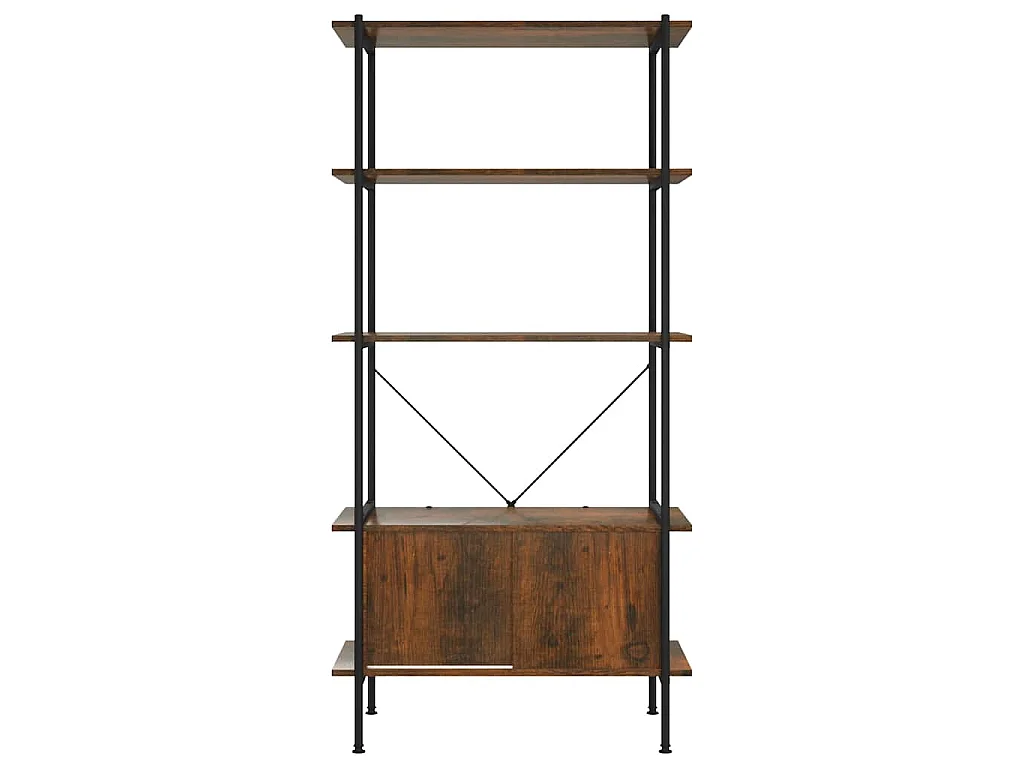 Étagère à 5 niveaux armoire 80x40x163cm Acier bois d'ingénierie