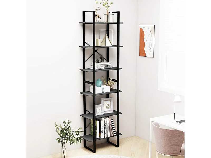 Opbergrek 60x30x210 cm massief grenenhout grijs