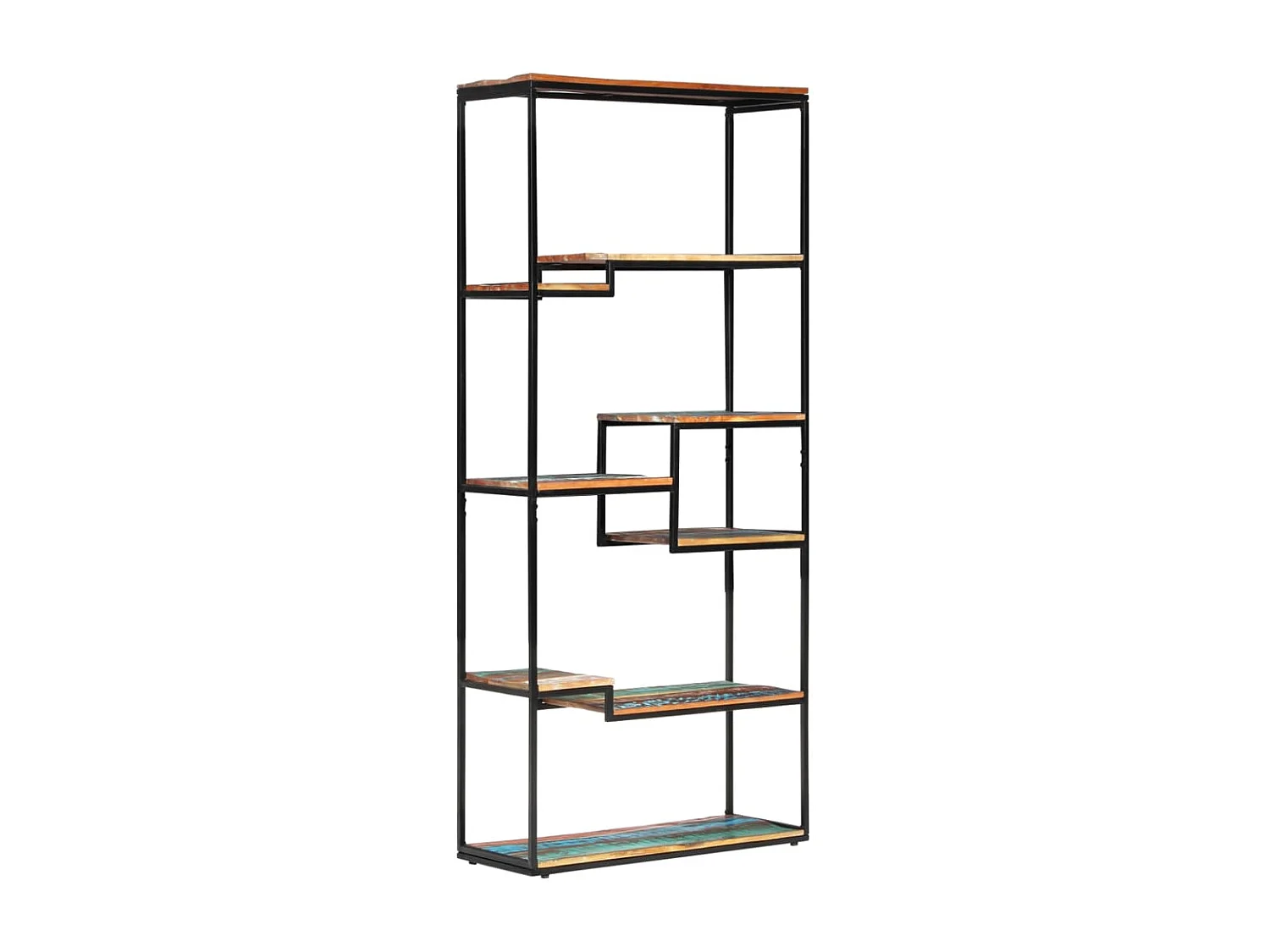 Estante 80x30x180 cm madeira recuperada maciça