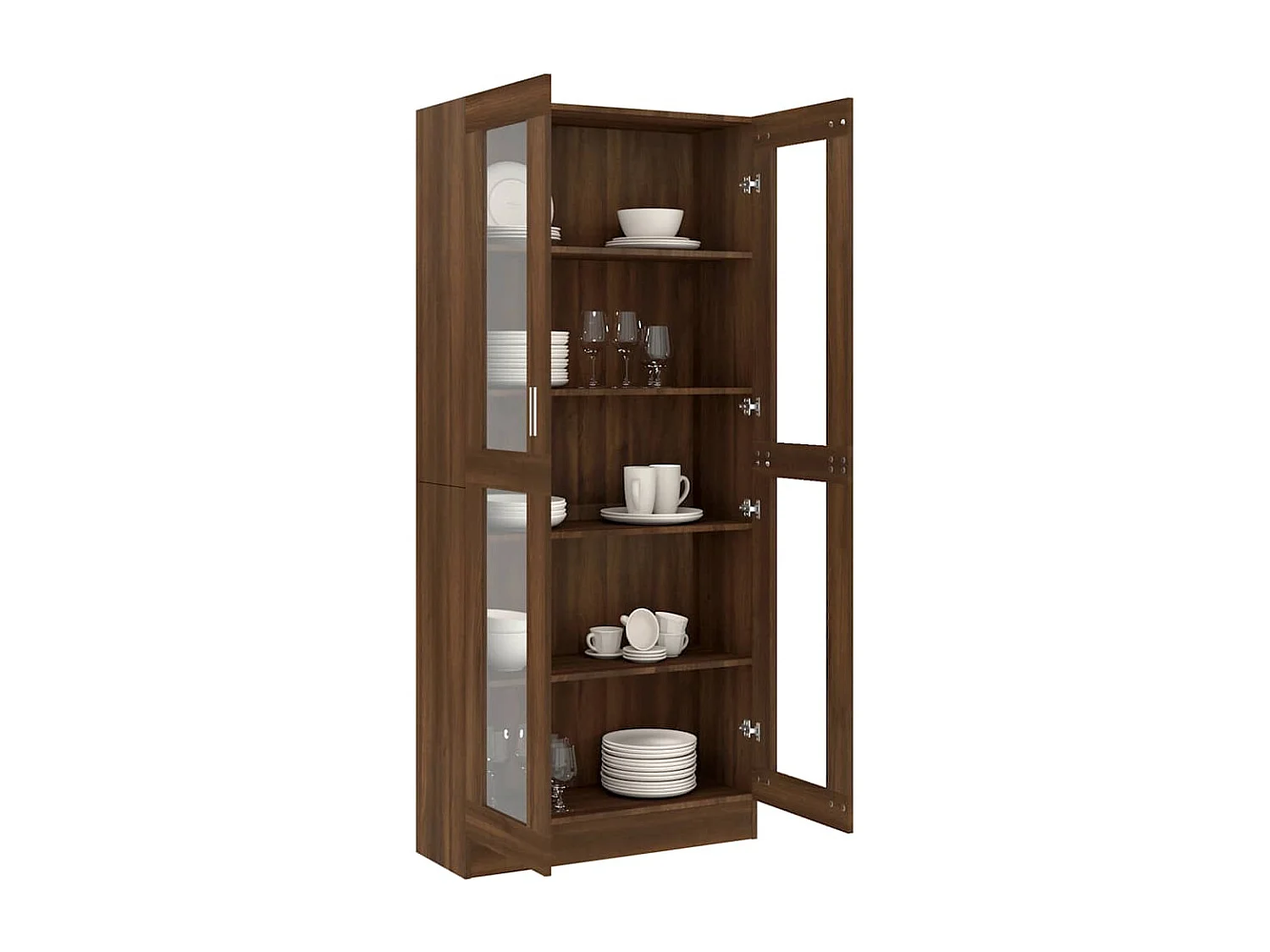 Vitrine 82,5x30,5x185 cm derivados madeira carvalho castanho