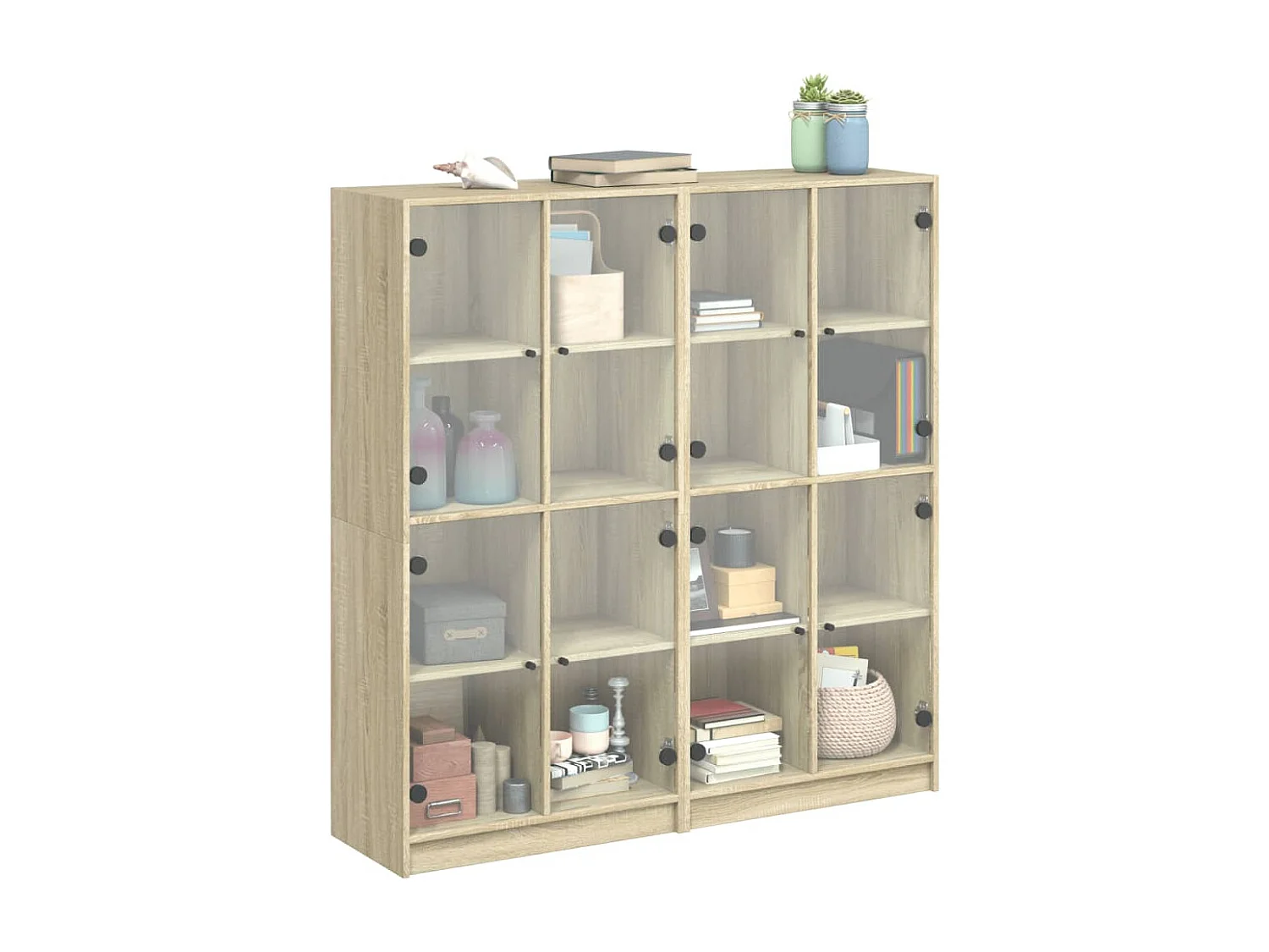 Boekenkast met deuren 136x37x142 cm hout sonoma eikenkleurig