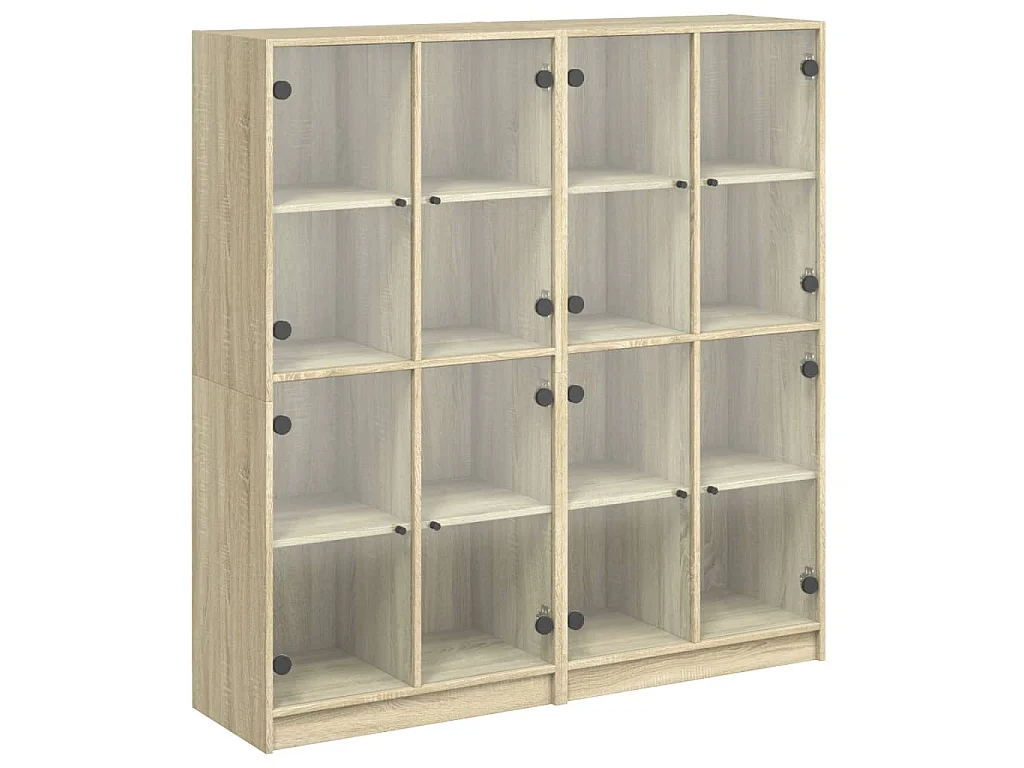 Bibliothèque avec portes chêne sonoma 136x37x142 cm