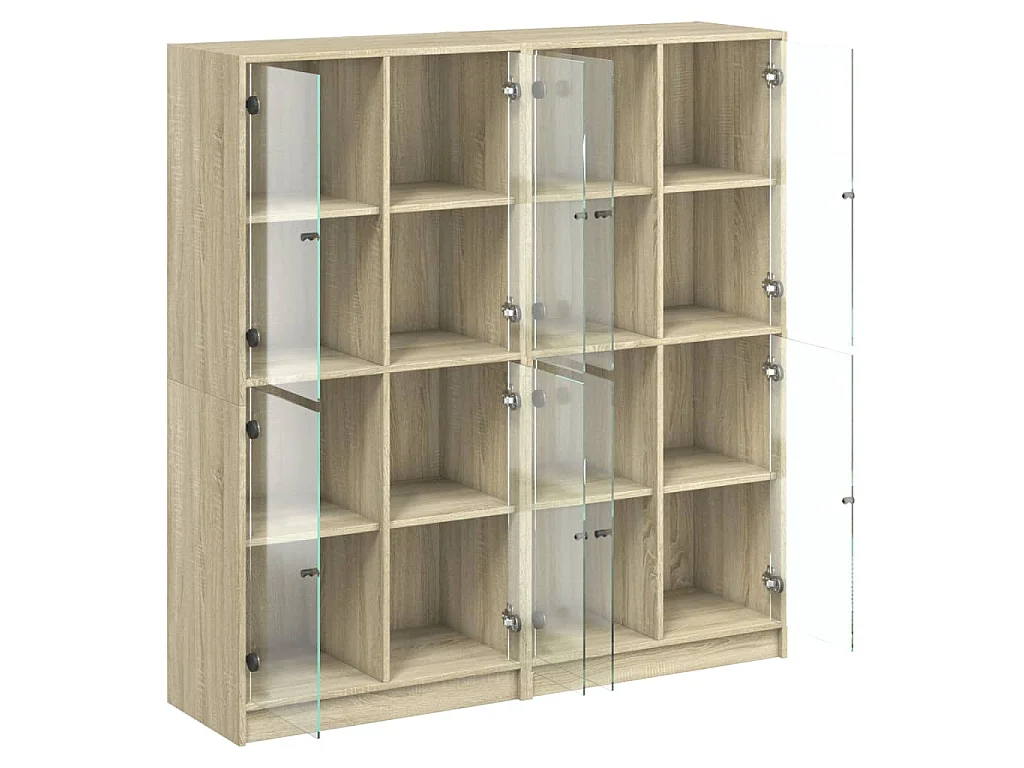 Bibliothèque avec portes chêne sonoma 136x37x142 cm