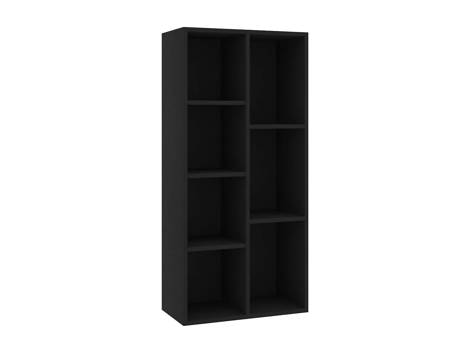 Bibliothèque Noir 50x25x106 cm Bois d'ingénierie