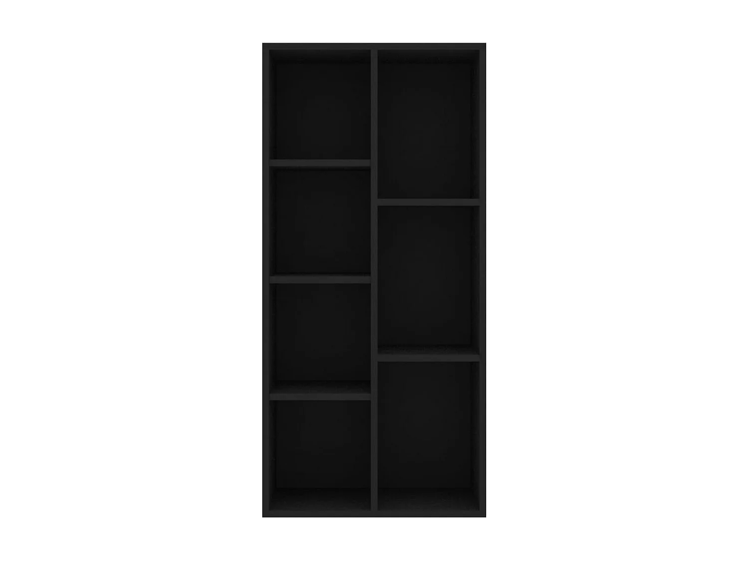 Bibliothèque Noir 50x25x106 cm Bois d'ingénierie