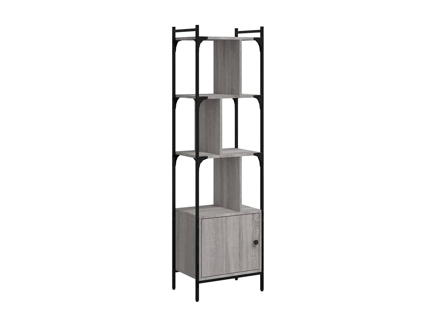 Bibliothèque avec porte sonoma gris 44,5x30x154,5 cm