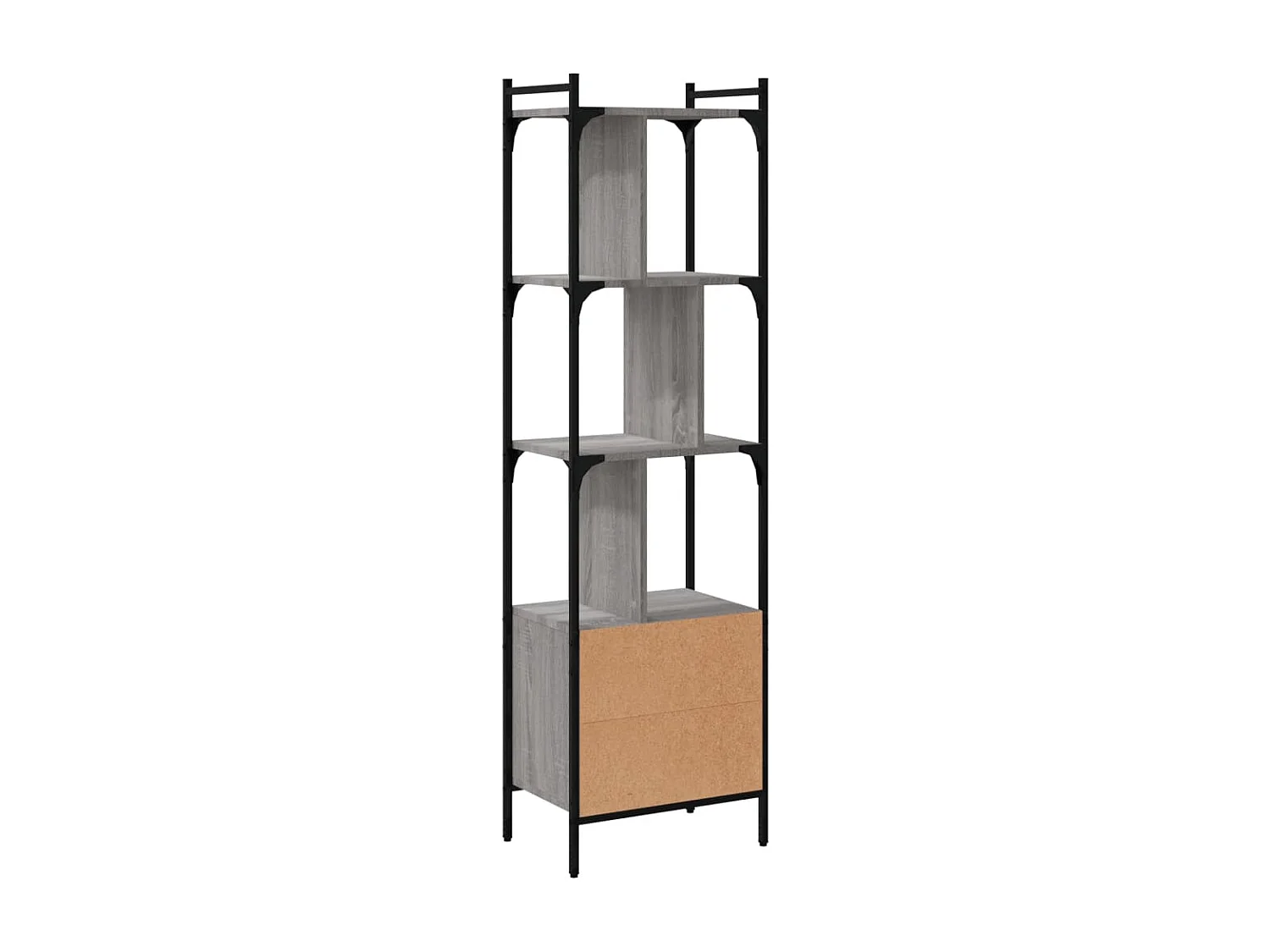 Bibliothèque avec porte sonoma gris 44,5x30x154,5 cm
