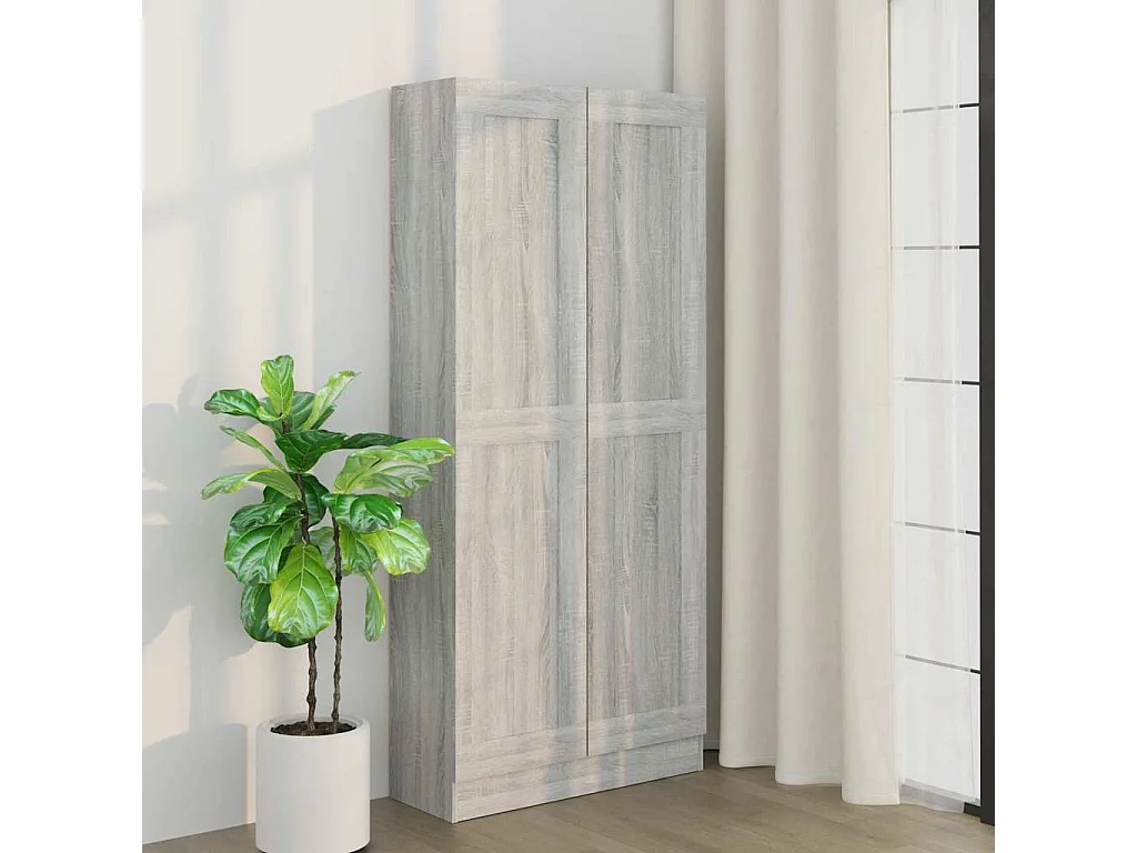 Boekenkast 82,5x30,5x185,5 cm bewerkt hout grijs sonoma eiken