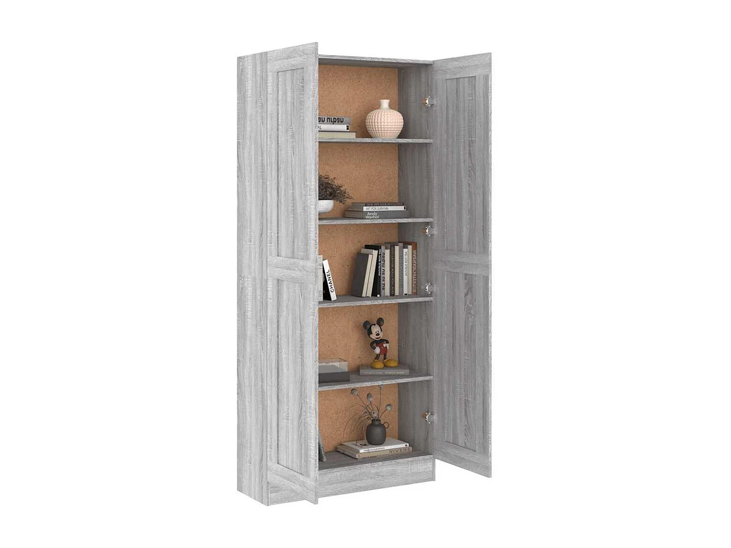 Boekenkast 82,5x30,5x185,5 cm bewerkt hout grijs sonoma eiken