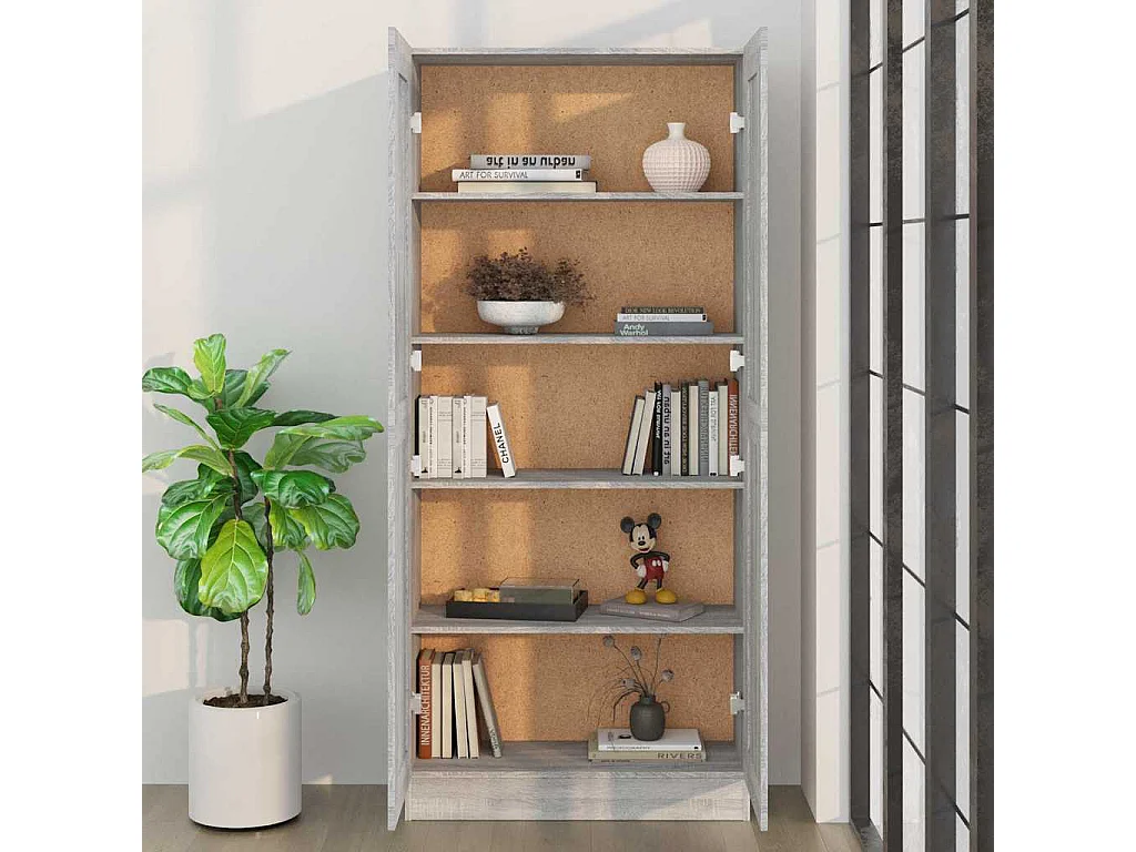 Boekenkast 82,5x30,5x185,5 cm bewerkt hout grijs sonoma eiken