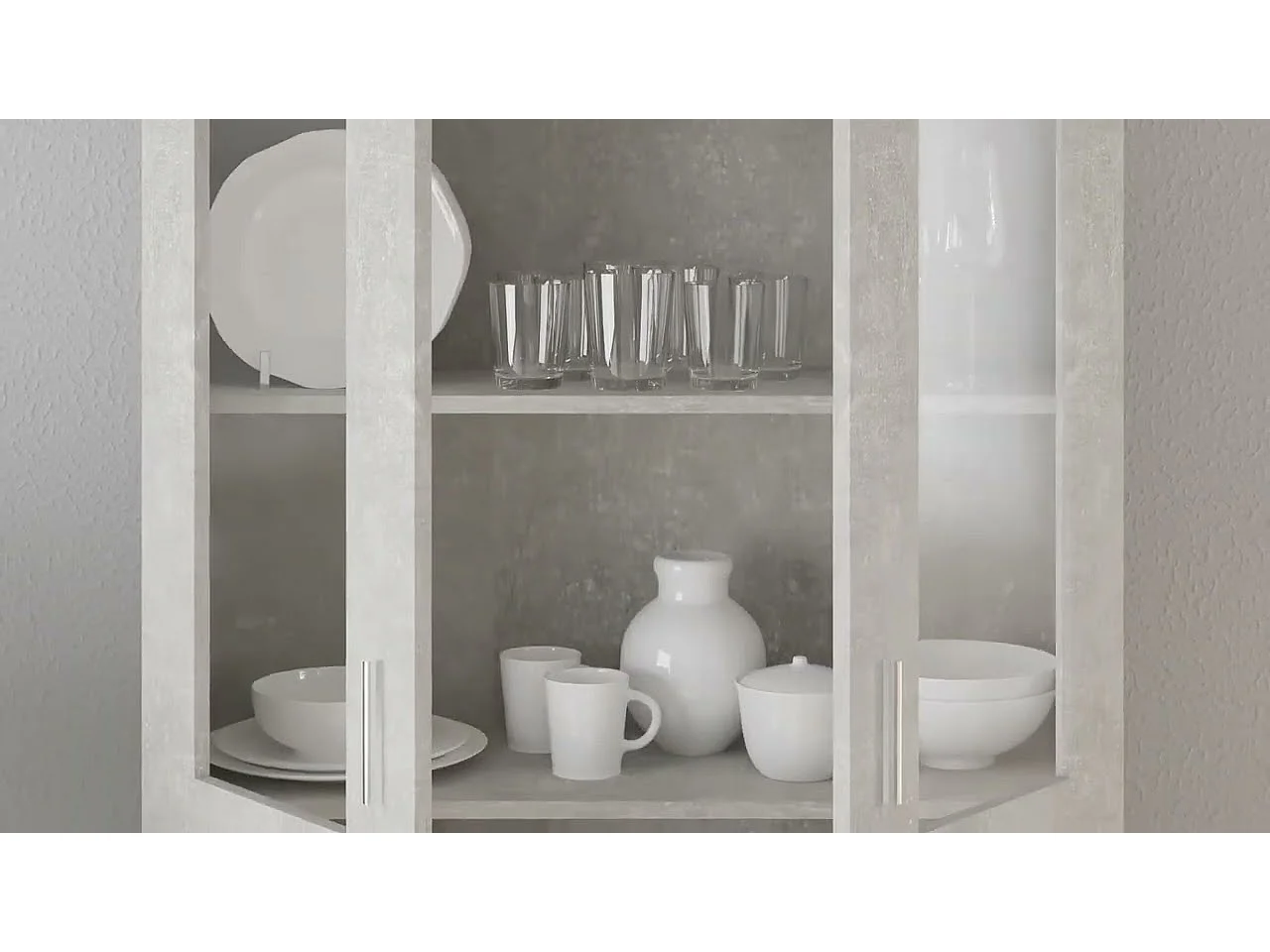 Armoire à vitrine Gris béton 82,5x30,5x150 cm Bois d'ingénierie