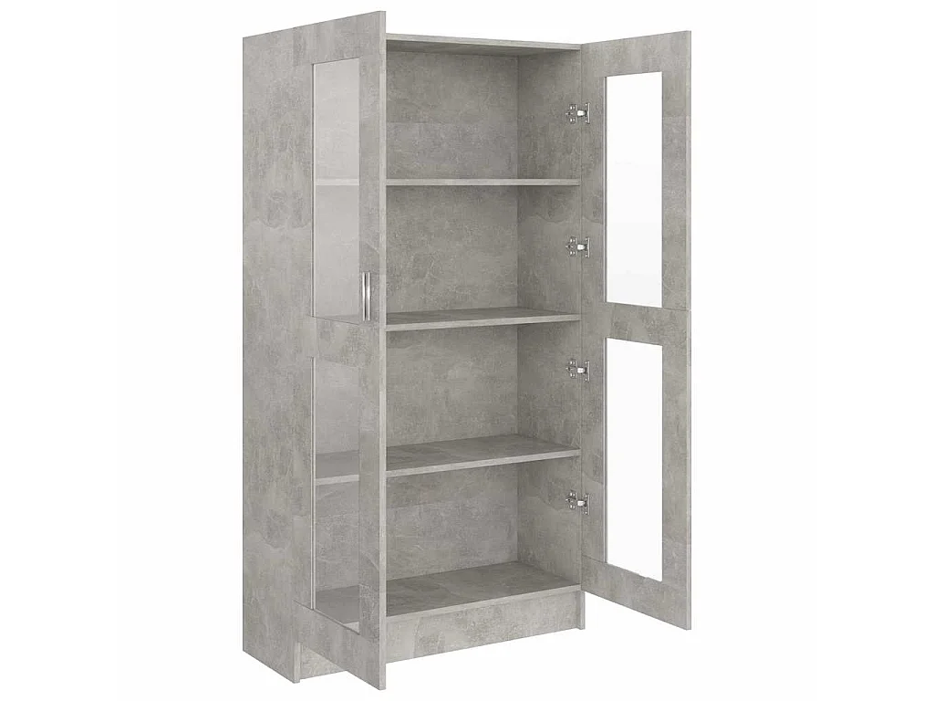 Vitrinenschrank Betongrau 82,5x30,5x150 cm Holzwerkstoff