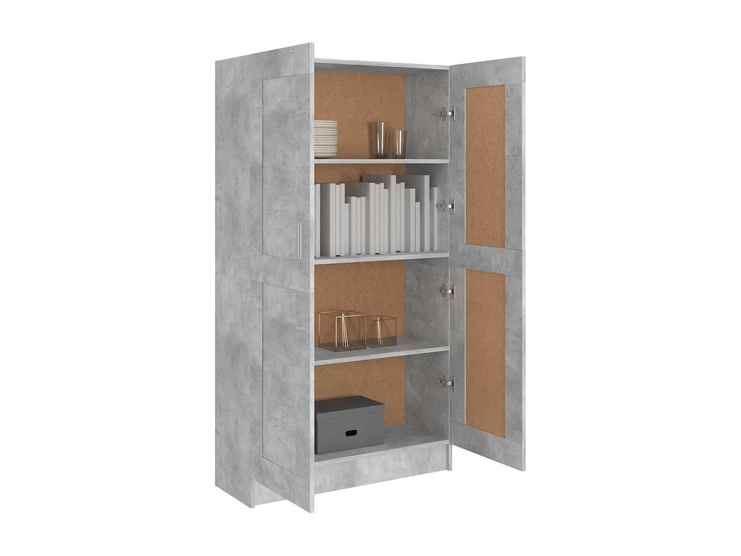 Bibliothèque Gris béton 82,5x30,5x150 cm Bois d’ingénierie