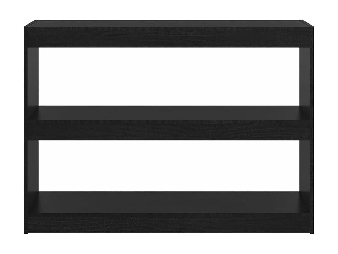 Bibliothèque/Séparateur de pièce Noir 100x30x71,5 cm Pin massif