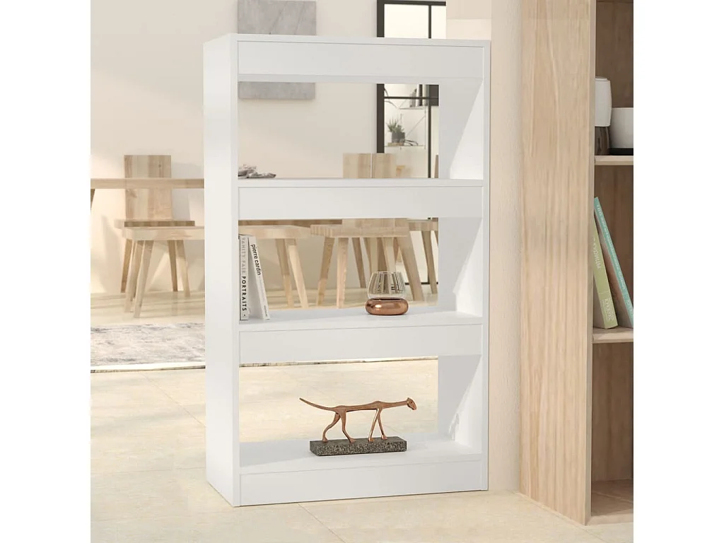 Boekenkast/kamerscherm 60x30x103 cm bewerkt hout wit