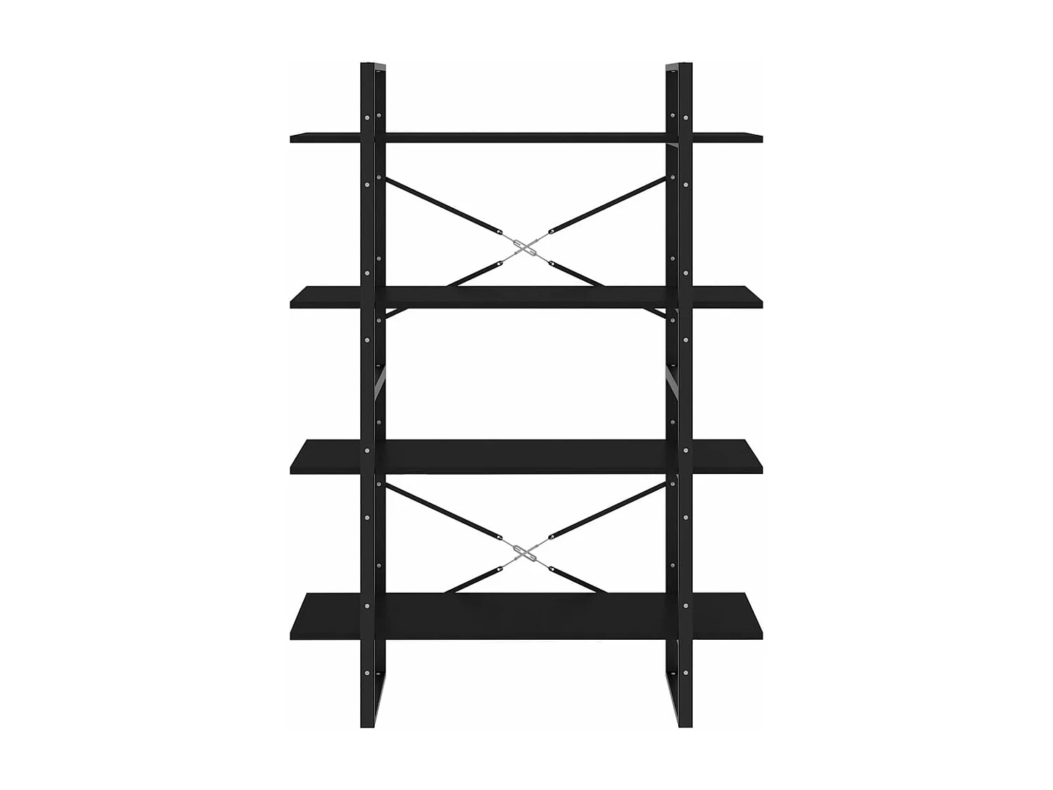 Bibliothèque à 4 niveaux noir 100x30x140 cm bois d'ingénierie