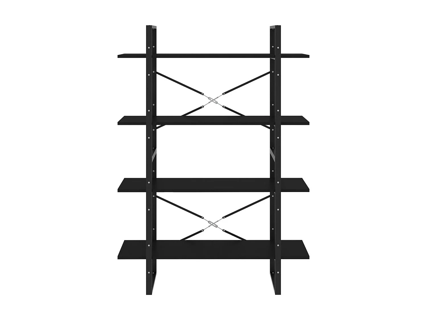 Bibliothèque à 4 niveaux noir 100x30x140 cm bois d'ingénierie