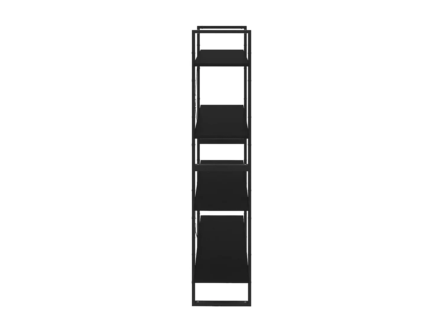 Bibliothèque à 4 niveaux noir 100x30x140 cm bois d'ingénierie