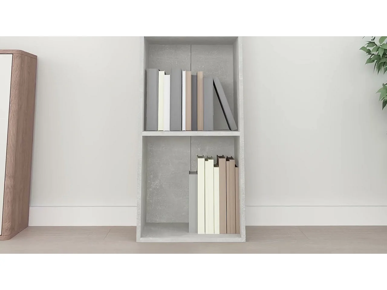 Boekenkast 40x30x189 cm bewerkt hout betongrijs