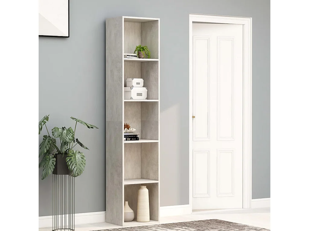 Boekenkast 40x30x189 cm bewerkt hout betongrijs