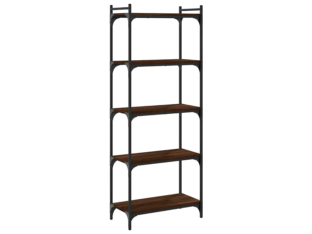 Bibliothèque 5 niveaux chêne marron 60x30x154cm bois ingénierie