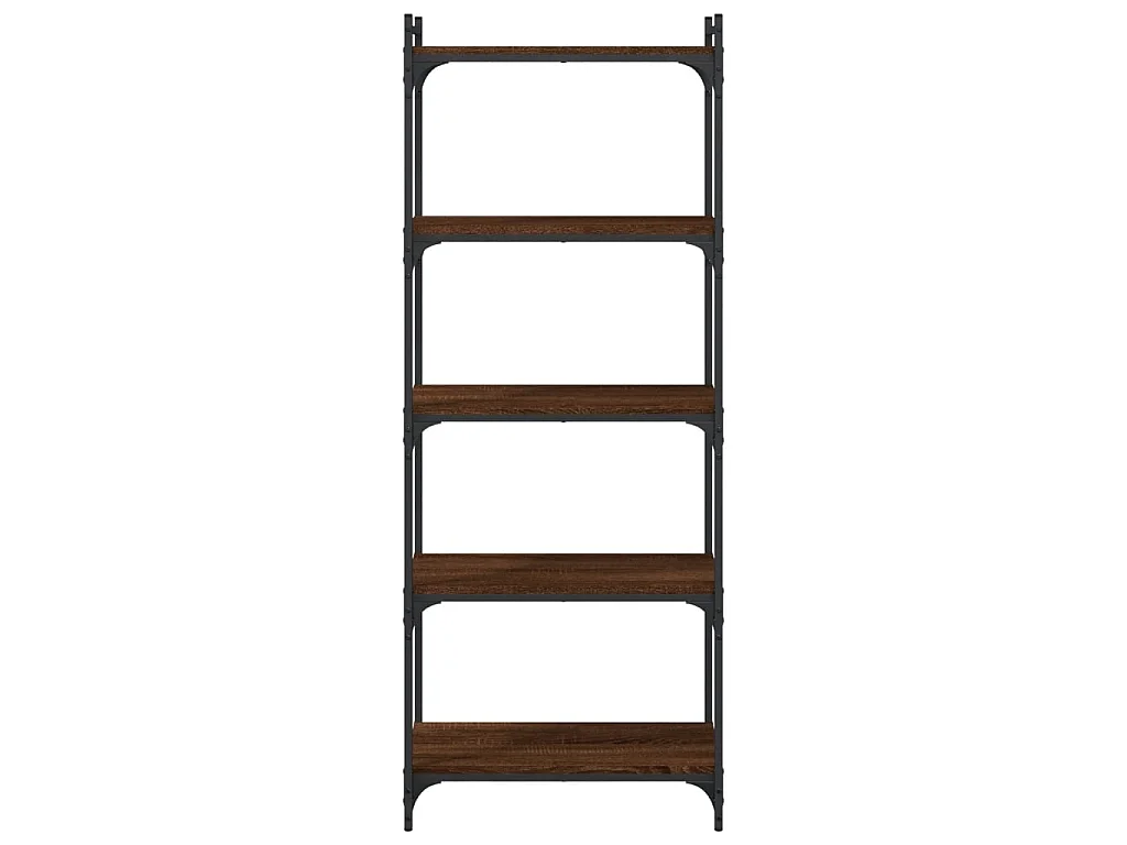 Bibliothèque 5 niveaux chêne marron 60x30x154cm bois ingénierie