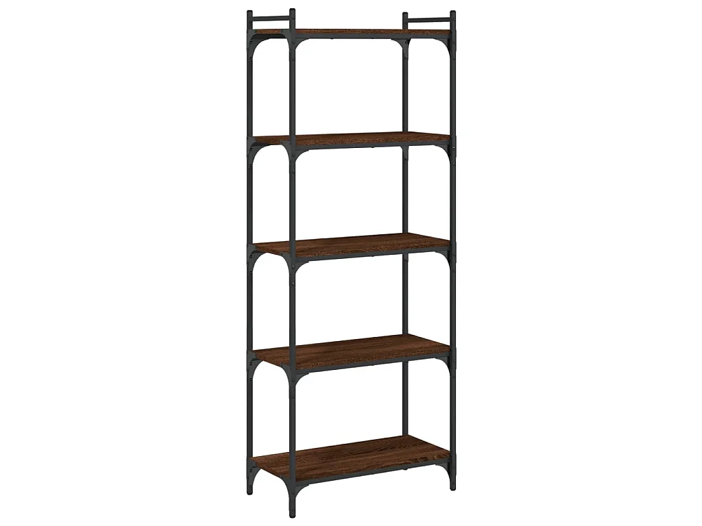 Bibliothèque 5 niveaux chêne marron 60x30x154cm bois ingénierie