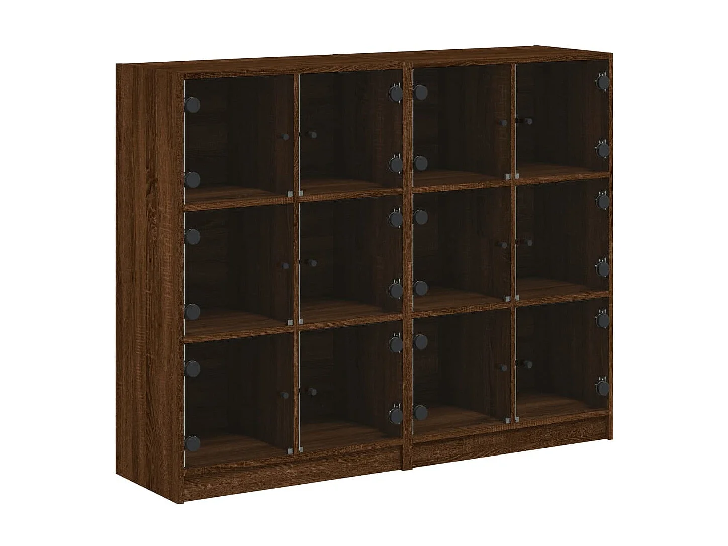 Boekenkast met deuren 136x37x109 cm hout bruin eikenkleur
