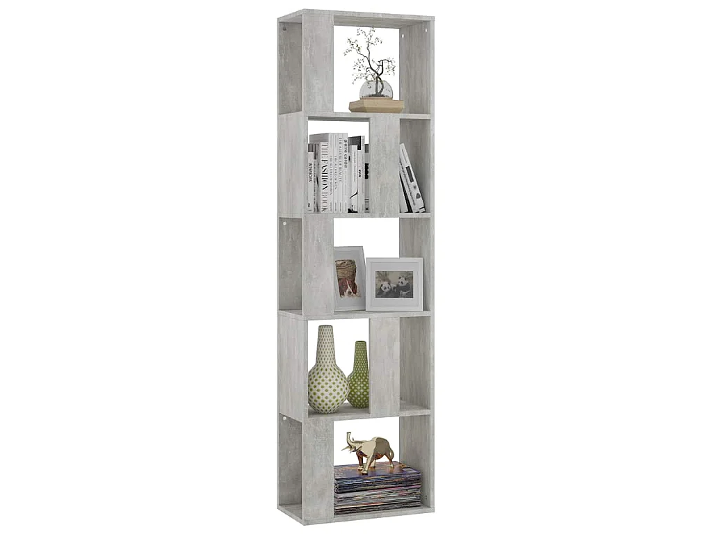 Bibliothèque/Séparateur de pièce Gris béton Bois d’ingénierie