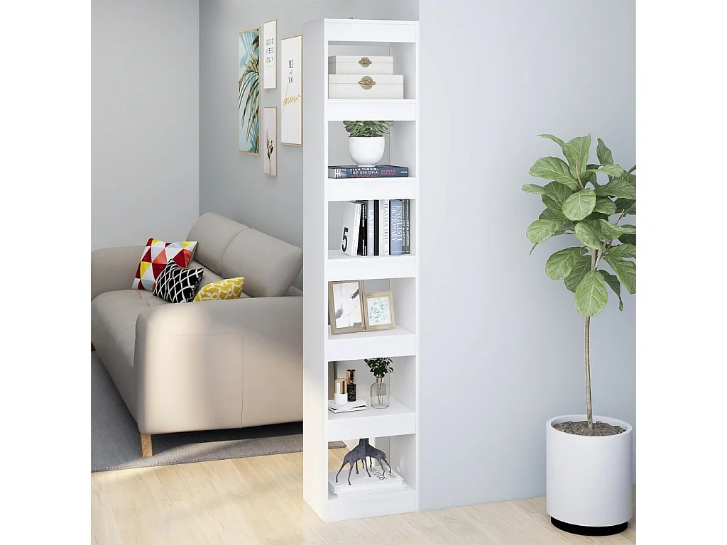 Boekenkast/kamerscherm 40x30x198 cm wit