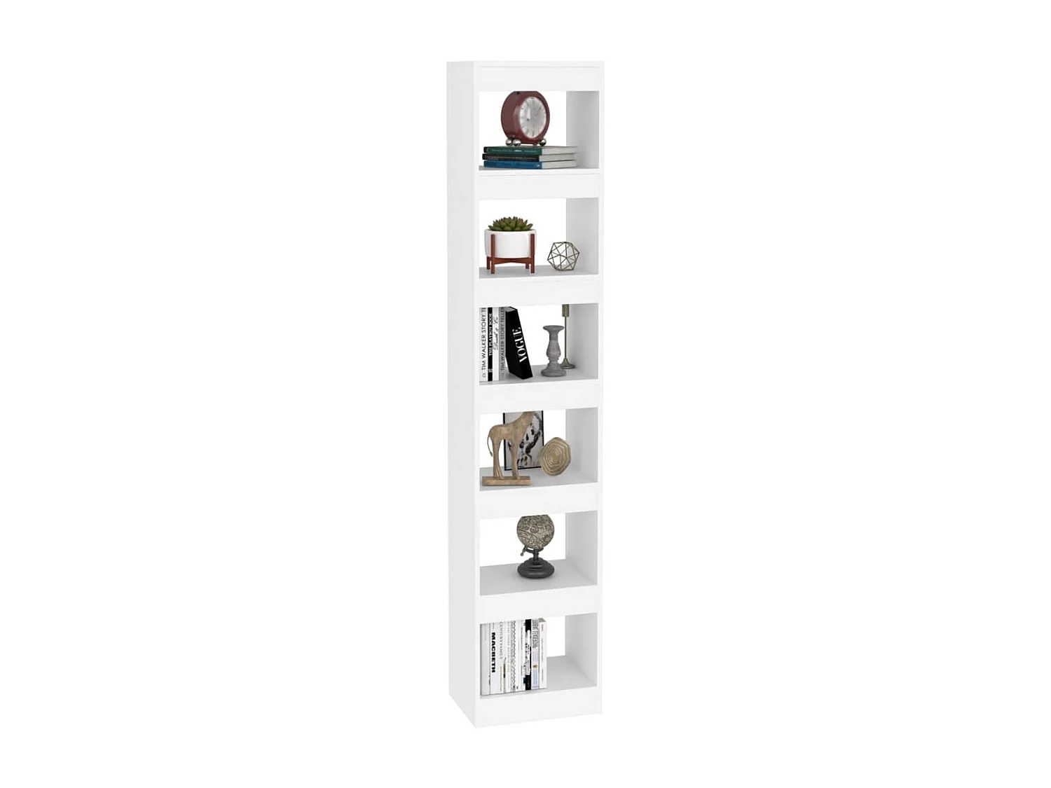 Boekenkast/kamerscherm 40x30x198 cm wit