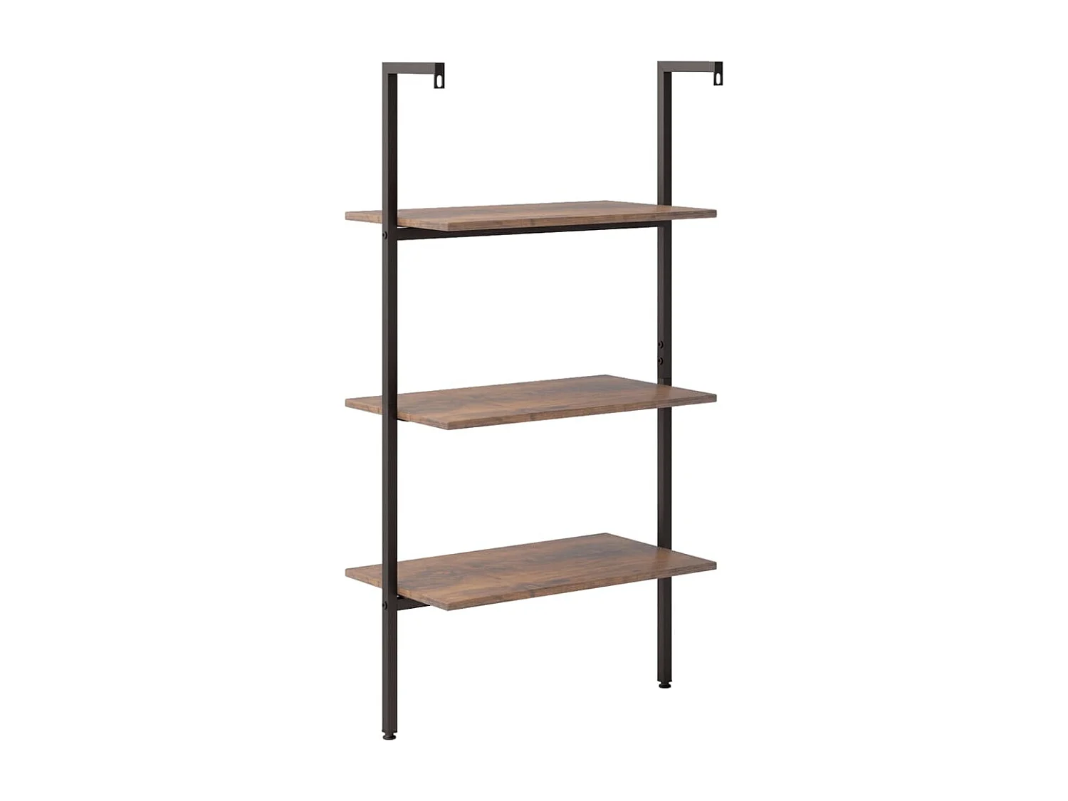 Scaffale Pendente 3 Livelli Marrone Scuro e Nero 64x35x120,5 cm