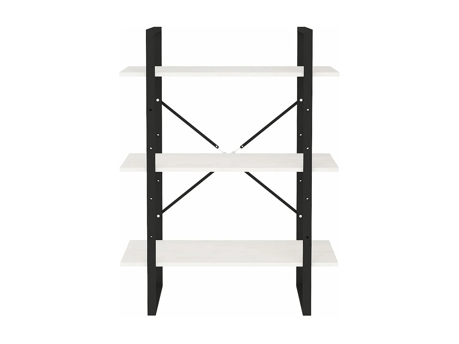 Bücherregal 3 Böden Weiß 80x30x105 cm Massivholz Kiefer