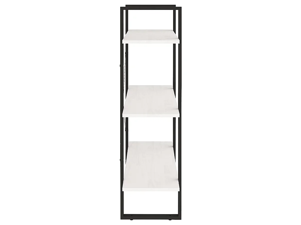 Bibliothèque à 3 niveaux Blanc 80x30x105 cm Bois de pin massif